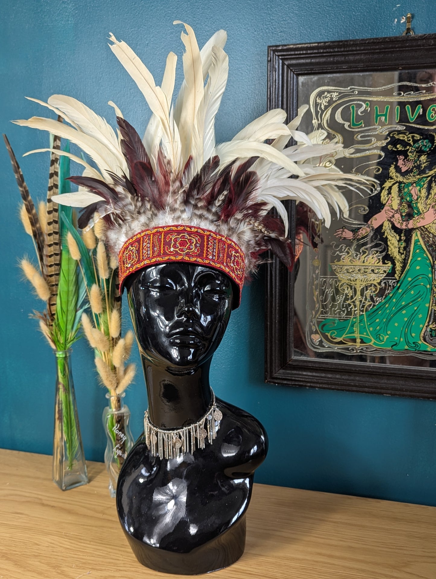White & Red Feather Crown
