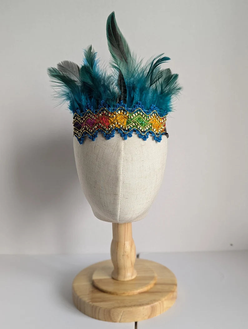 Childs Blue Feather Crown