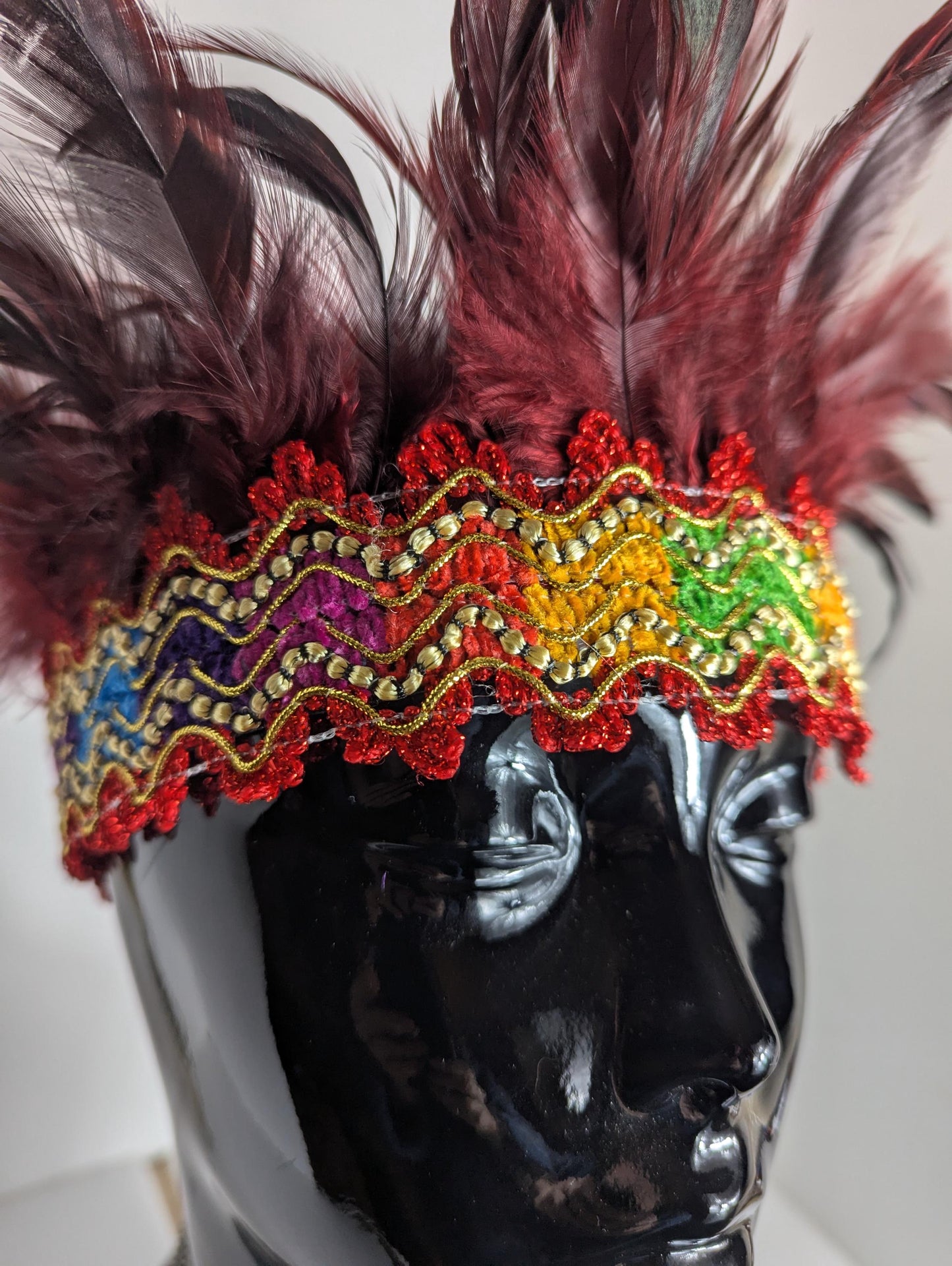 Red Feather Crown, Headdress, Headband