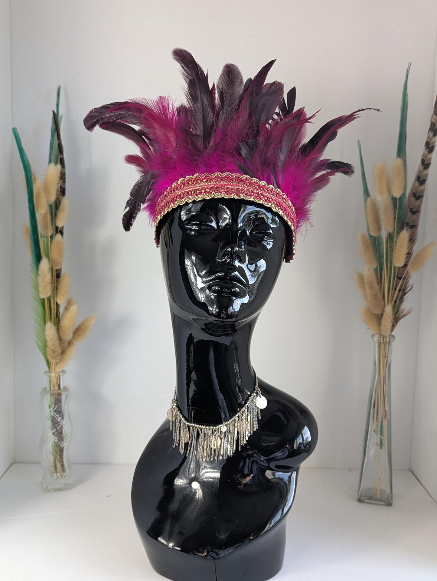 Pink Feather Crown Headdress