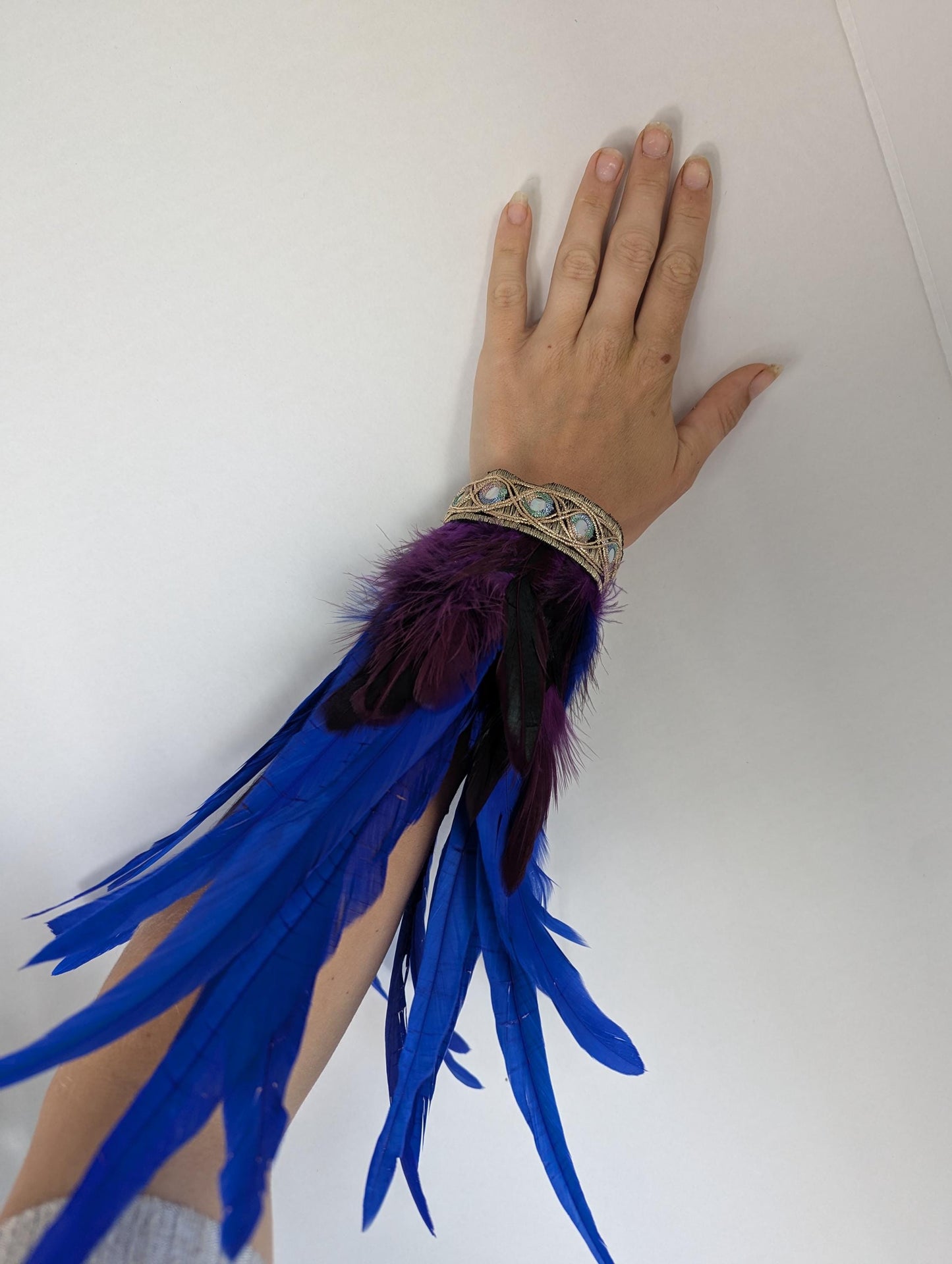 Blue & Purple Feather Cuffs