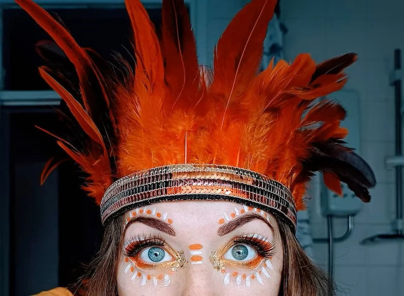 Orange Feather Headdress