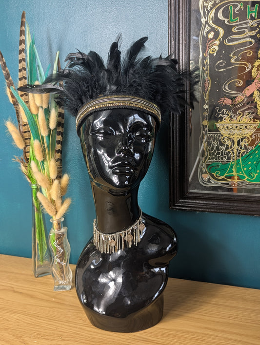 Black & Gold Feather Crown