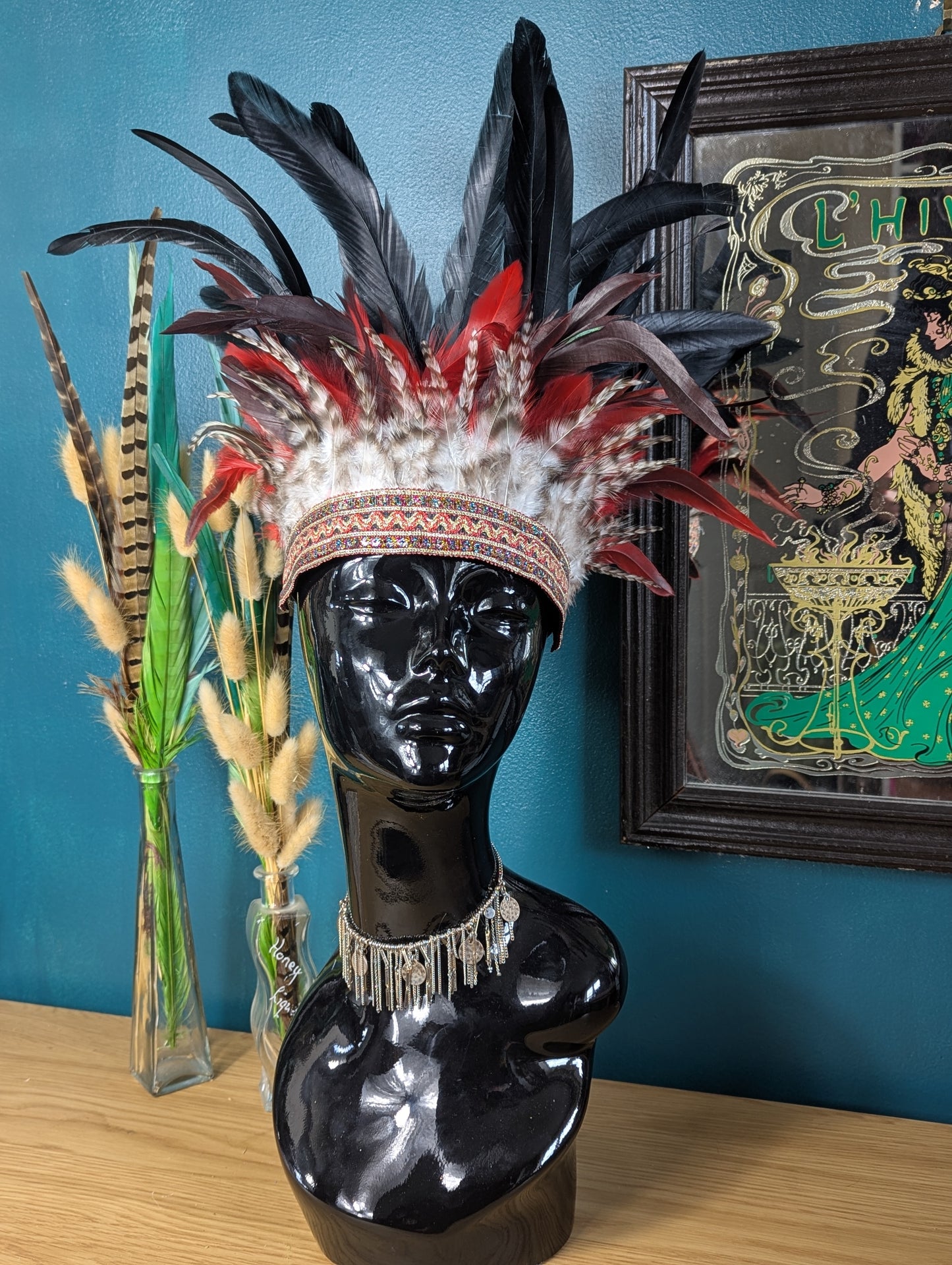 Black & Red Feather Crown