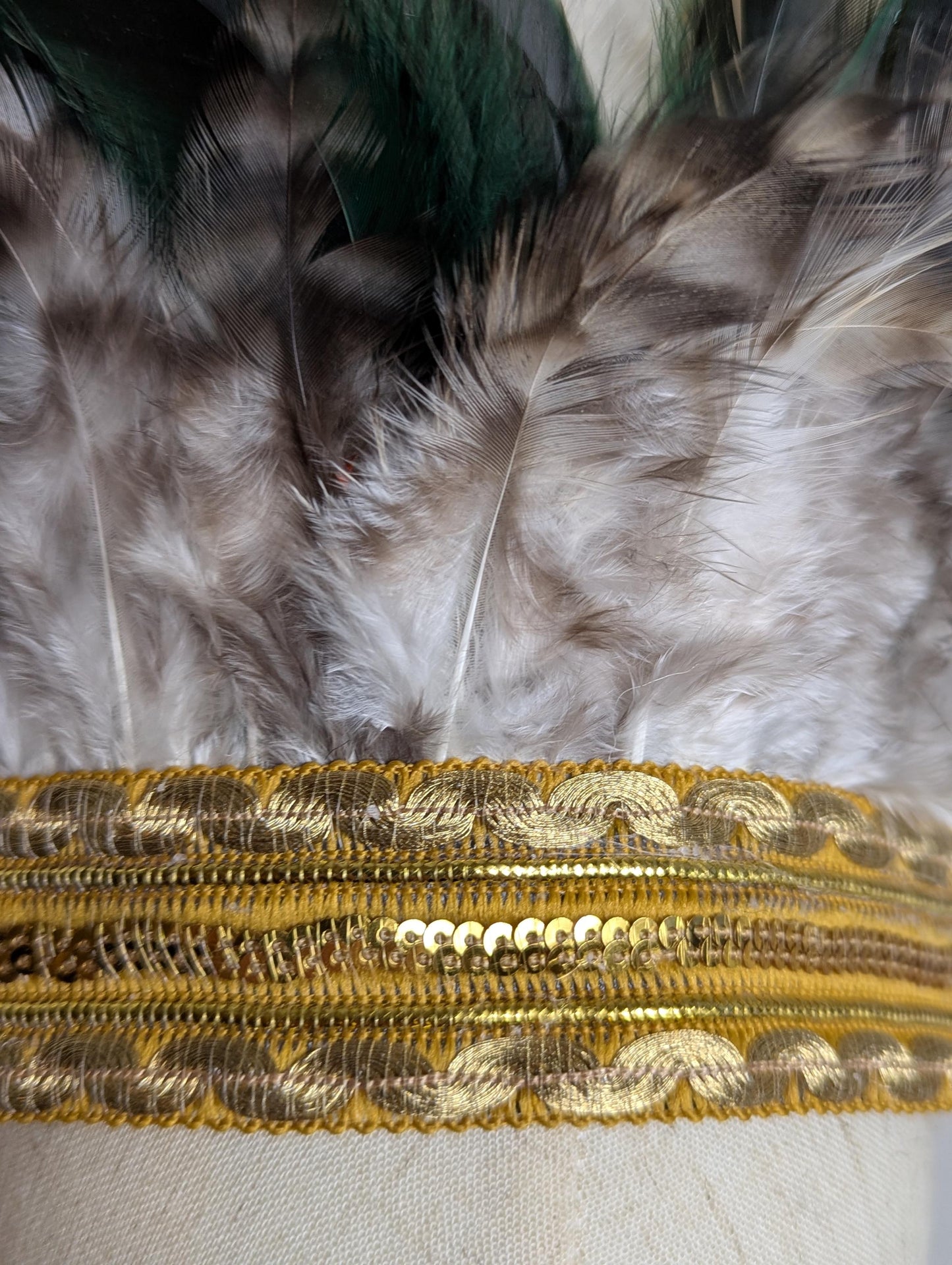 Childs White Feather Headband Headpiece Headdress