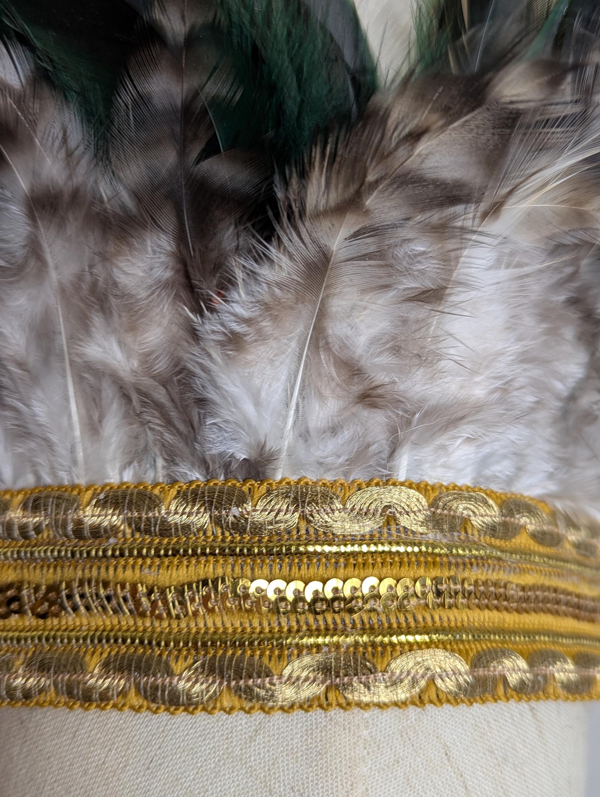 Childs White Feather Headband Headpiece Headdress
