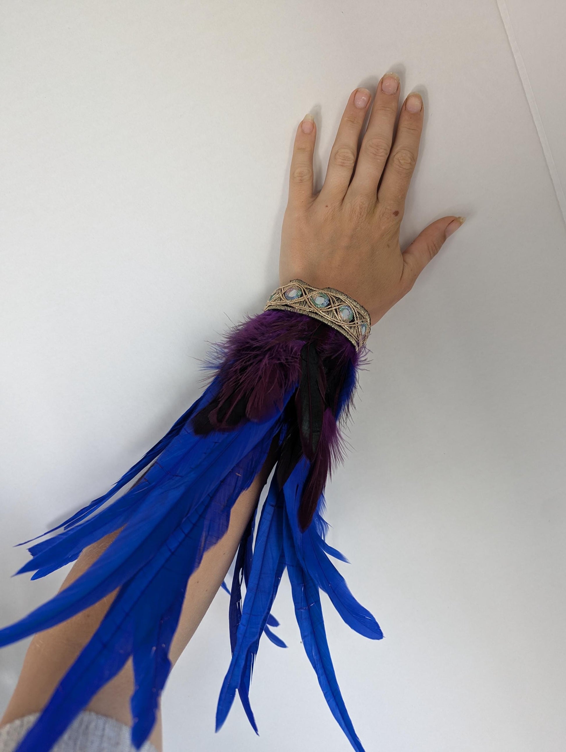 Blue & Purple Feather Cuffs
